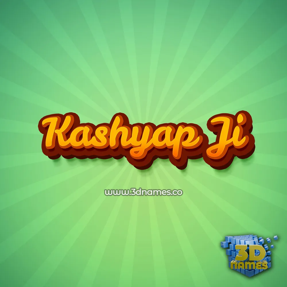 kashyap ji in Green Rays style - 3D name wallpaper