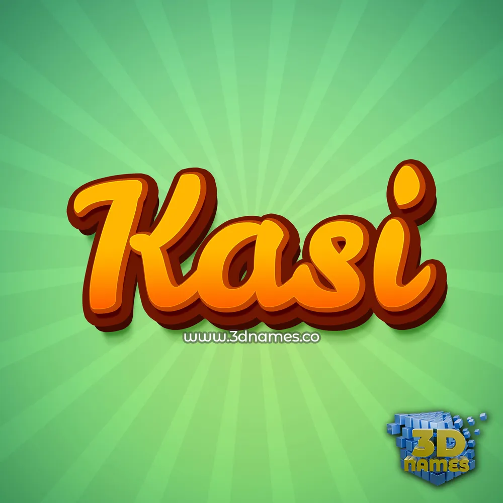 kasi in Green Rays style - 3D name wallpaper