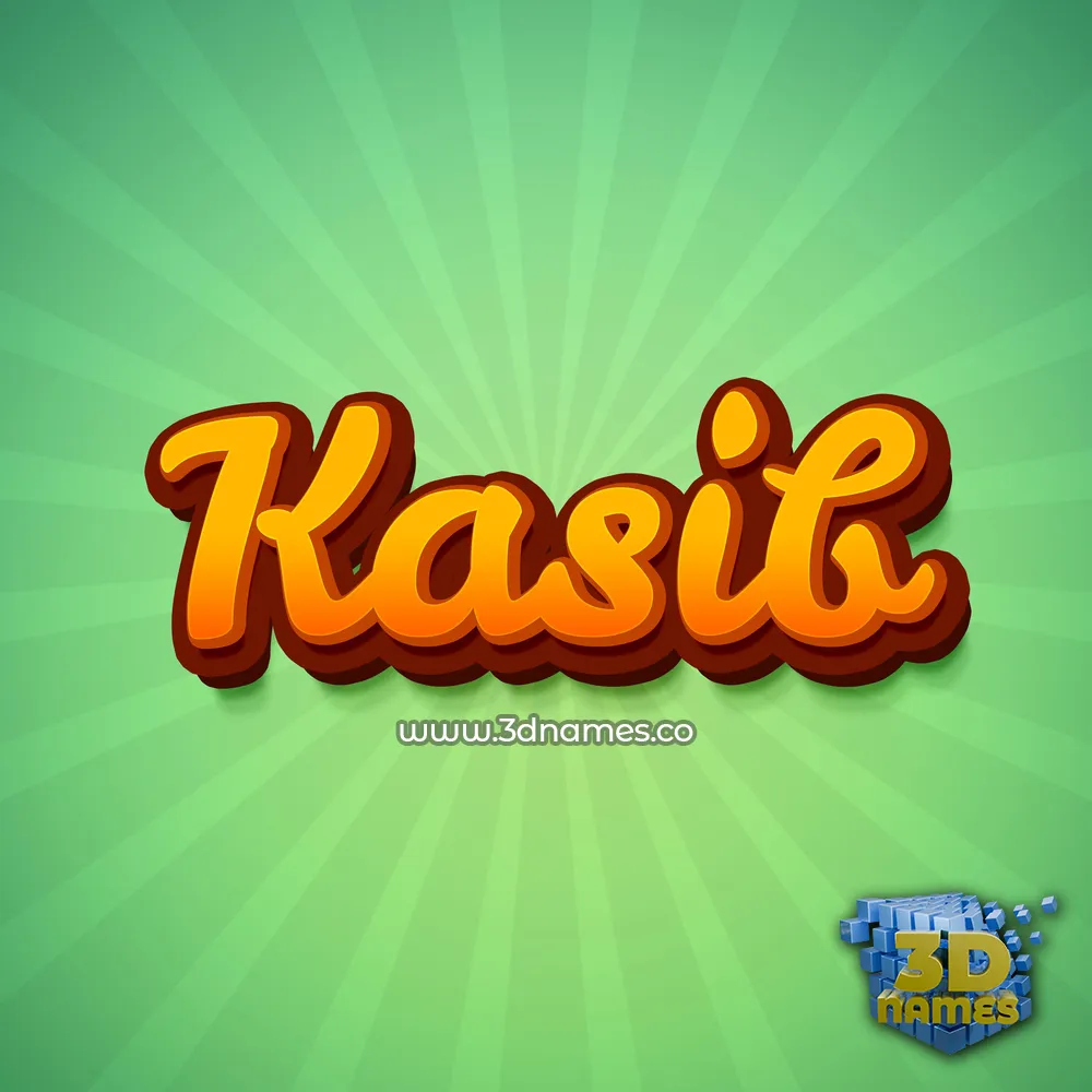 kasib in Green Rays style - 3D name wallpaper