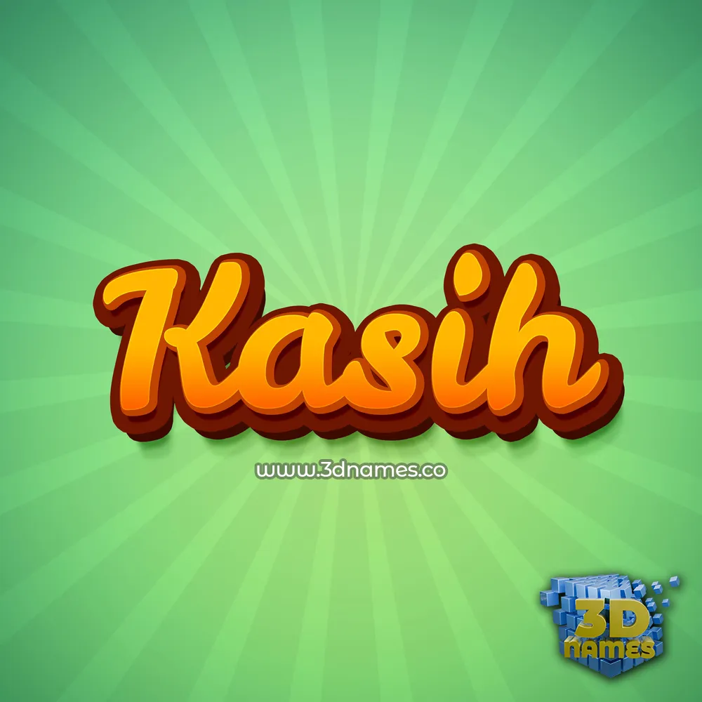 kasih in Green Rays style - 3D name wallpaper