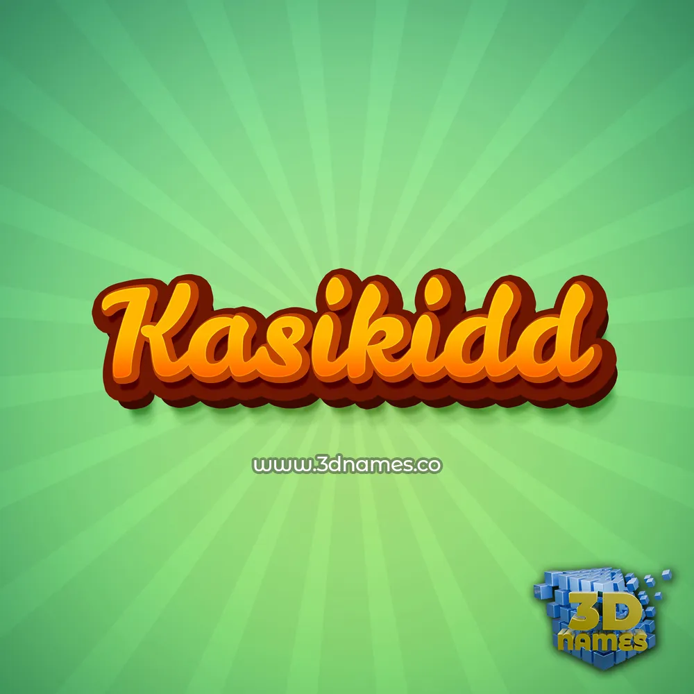 kasikidd in Green Rays style - 3D name wallpaper