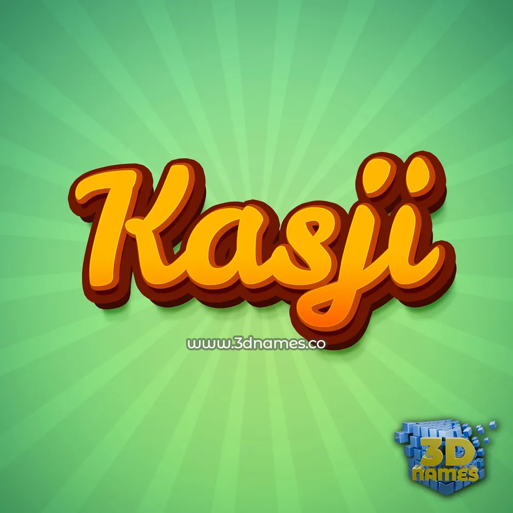 kasji in Green Rays style - 3D name wallpaper