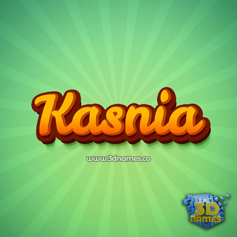 kasnia in Green Rays style - 3D name wallpaper