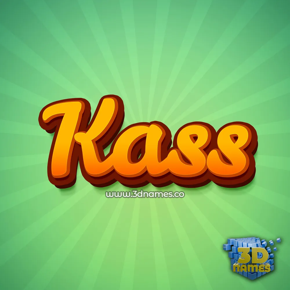 kass in Green Rays style - 3D name wallpaper