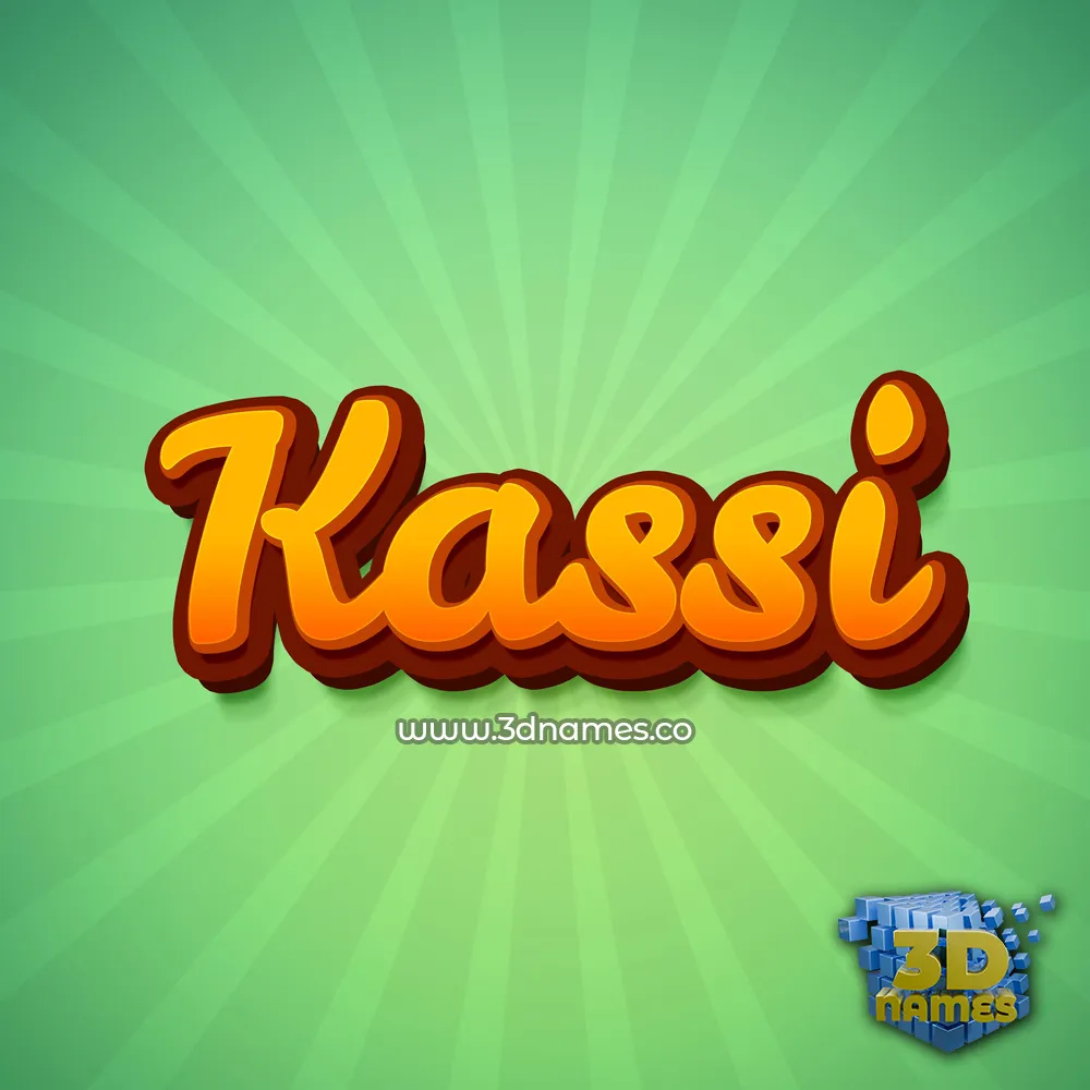 kassi in Green Rays style - 3D name wallpaper
