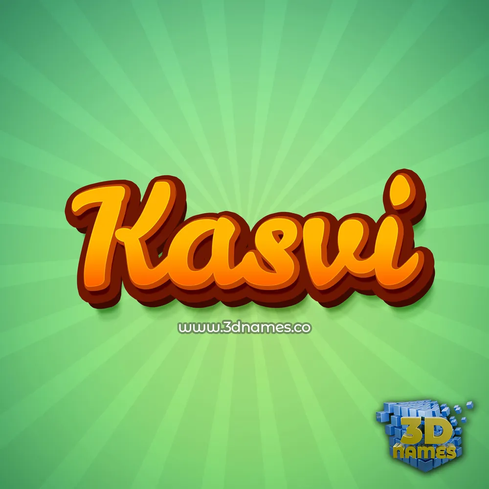 kasvi in Green Rays style - 3D name wallpaper