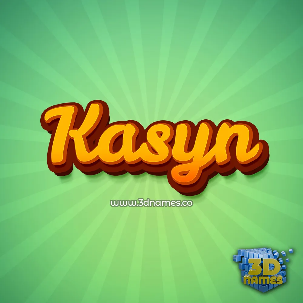 kasyn in Green Rays style - 3D name wallpaper