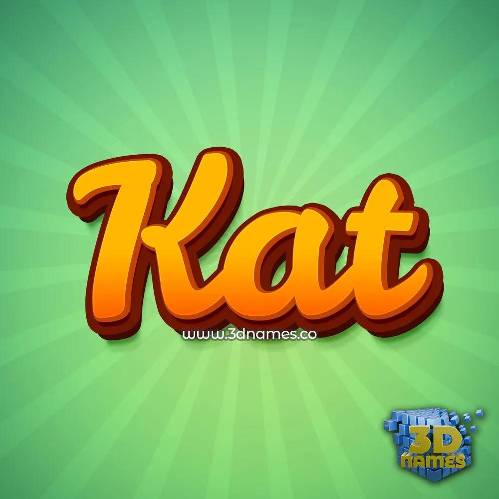 kat in Green Rays style - 3D name wallpaper