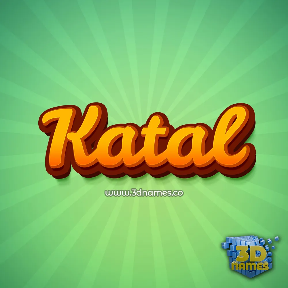 katal in Green Rays style - 3D name wallpaper