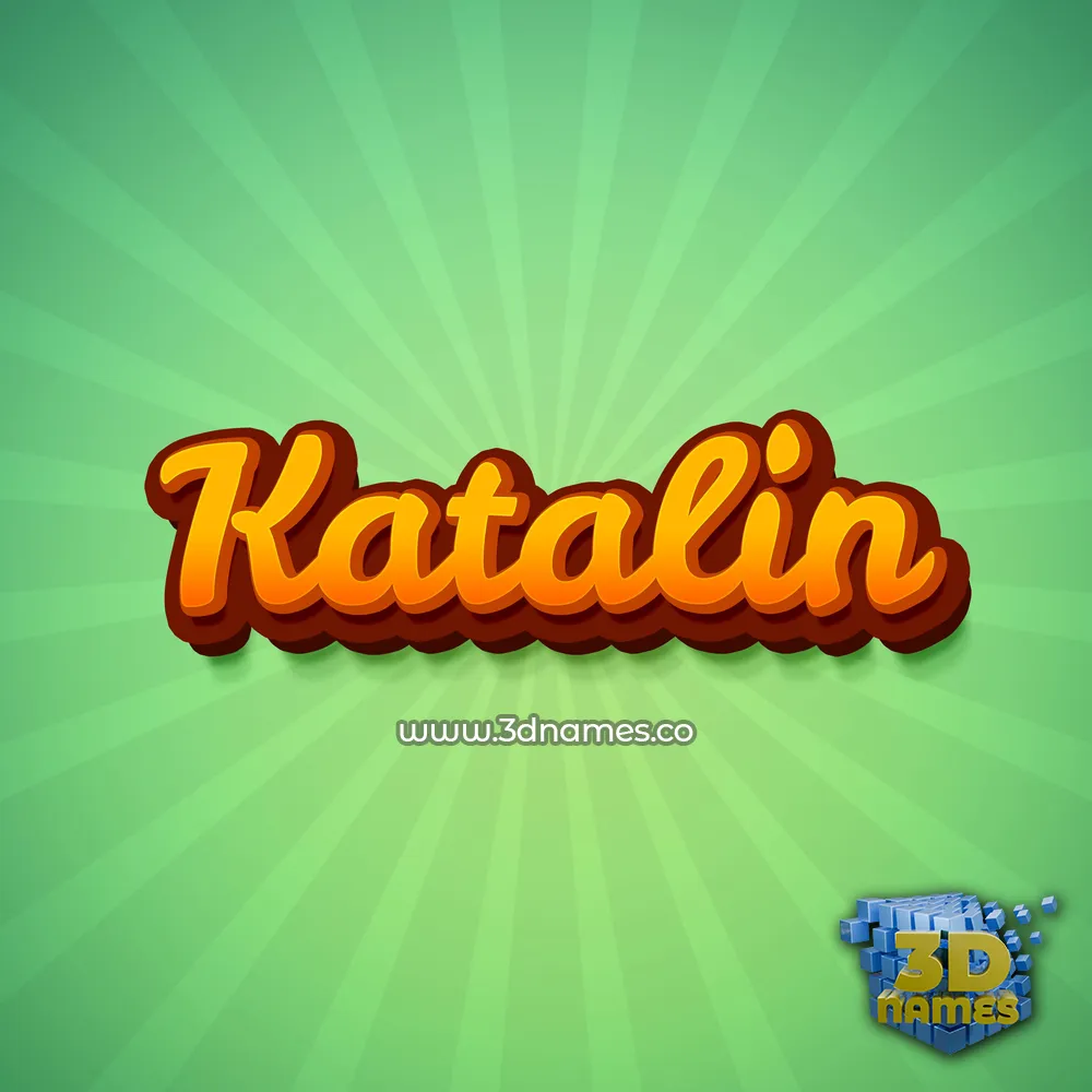 katalin in Green Rays style - 3D name wallpaper