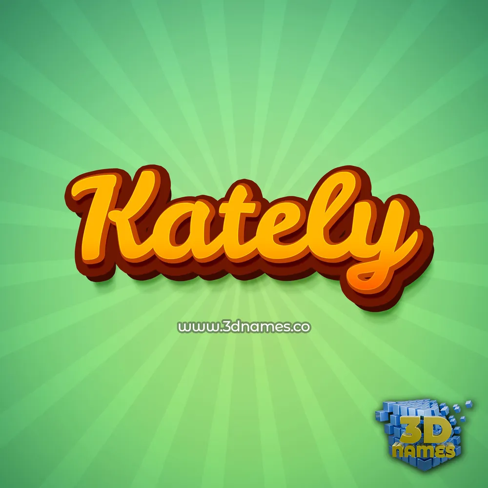 kately in Green Rays style - 3D name wallpaper