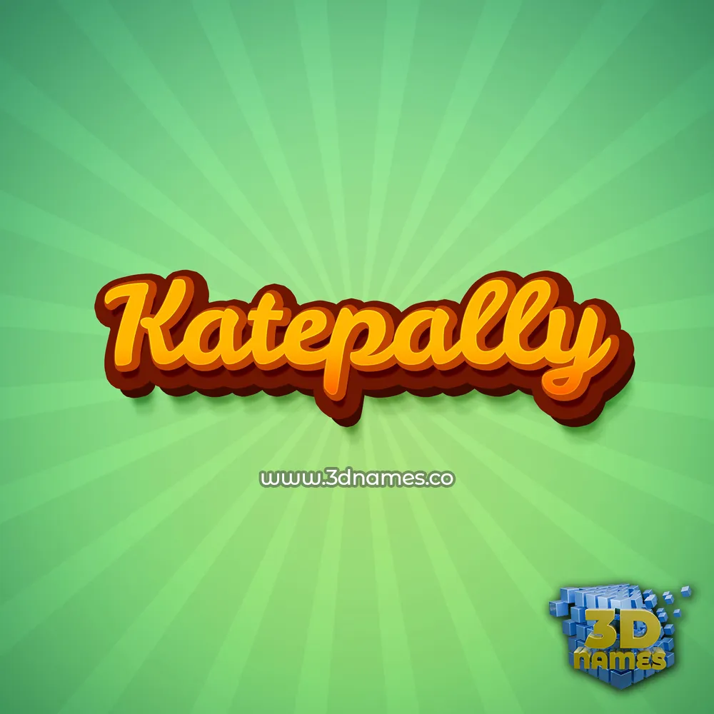 katepally in Green Rays style - 3D name wallpaper