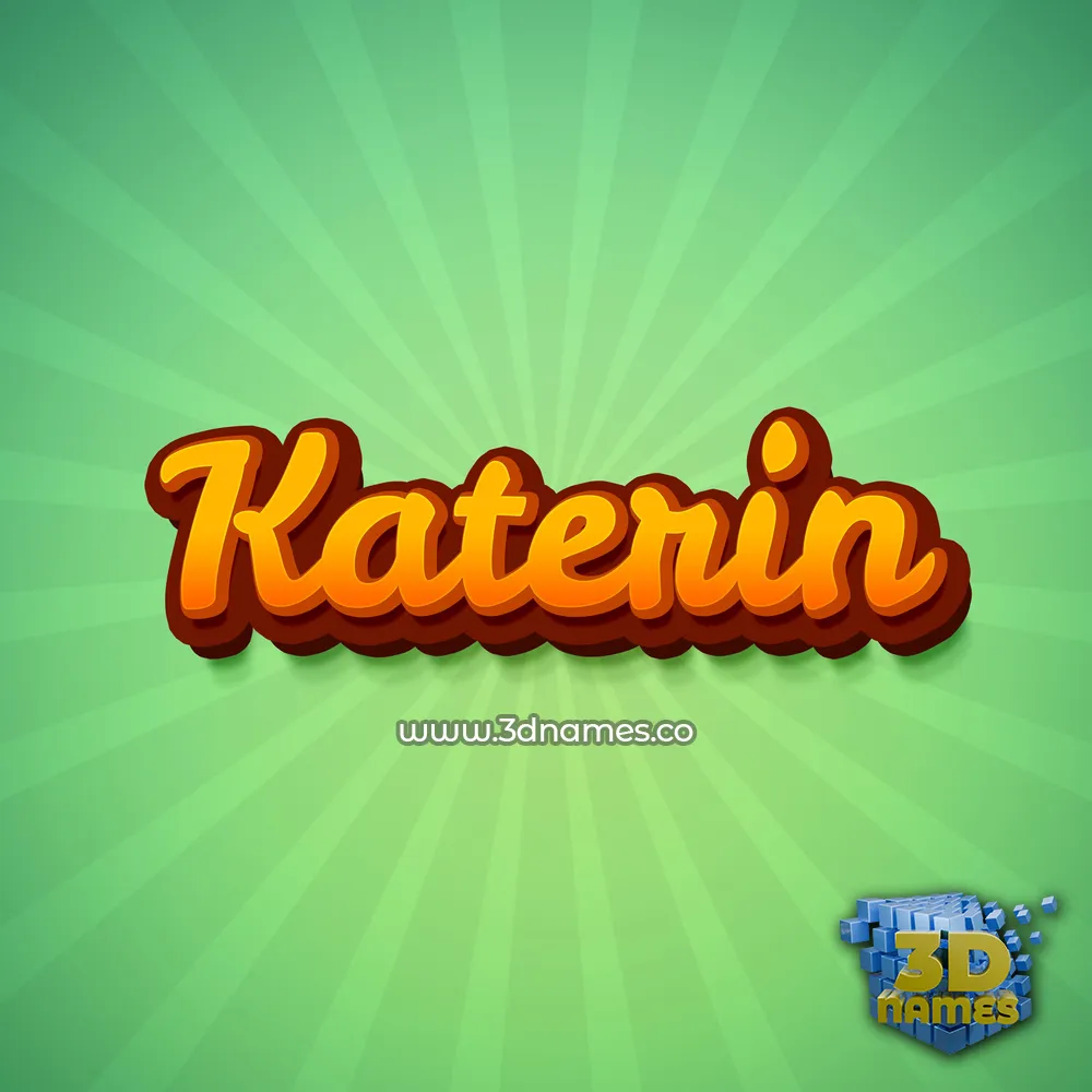 katerin in Green Rays style - 3D name wallpaper