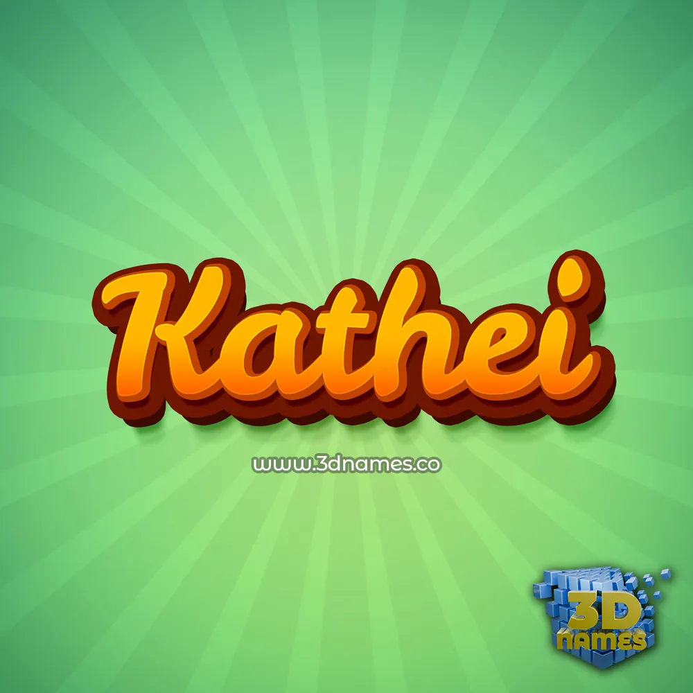 kathei in Green Rays style - 3D name wallpaper
