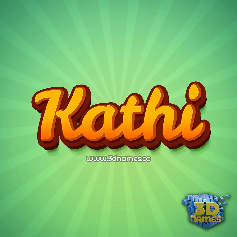 kathi in Green Rays style - 3D name wallpaper