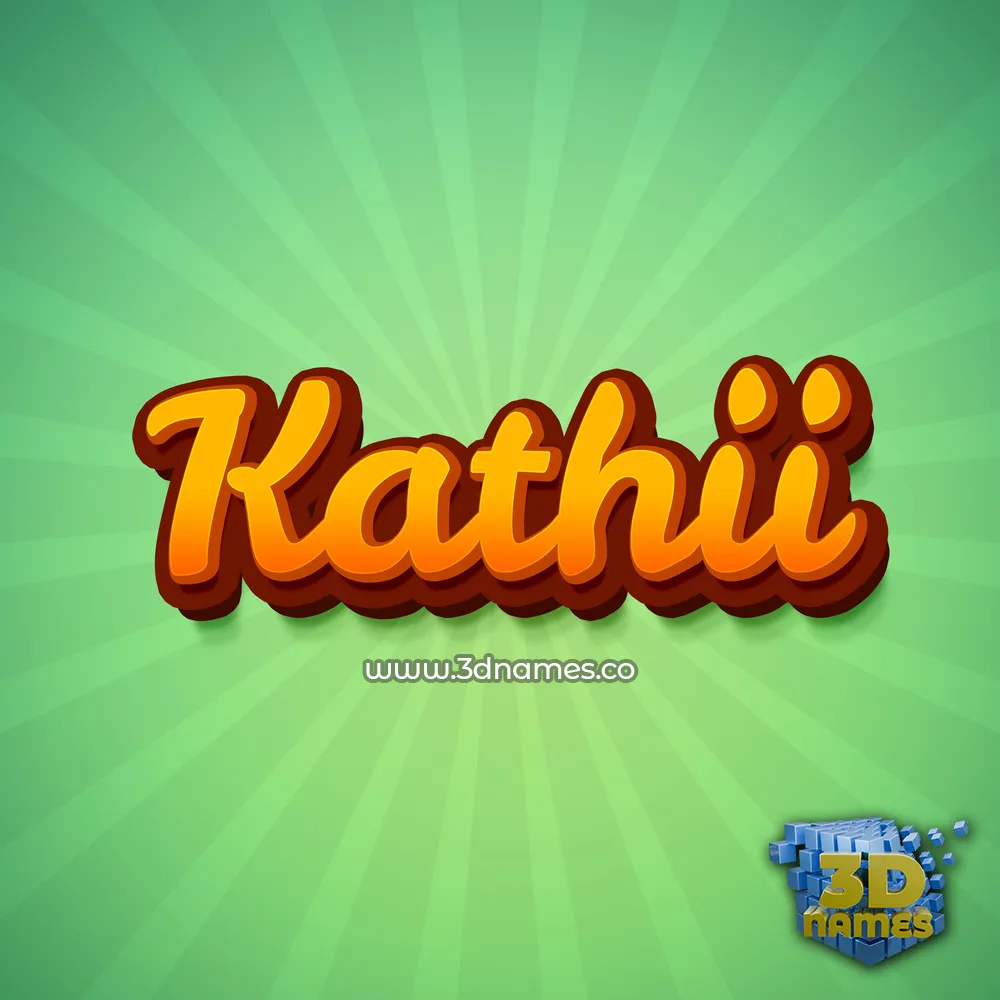 kathii in Green Rays style - 3D name wallpaper