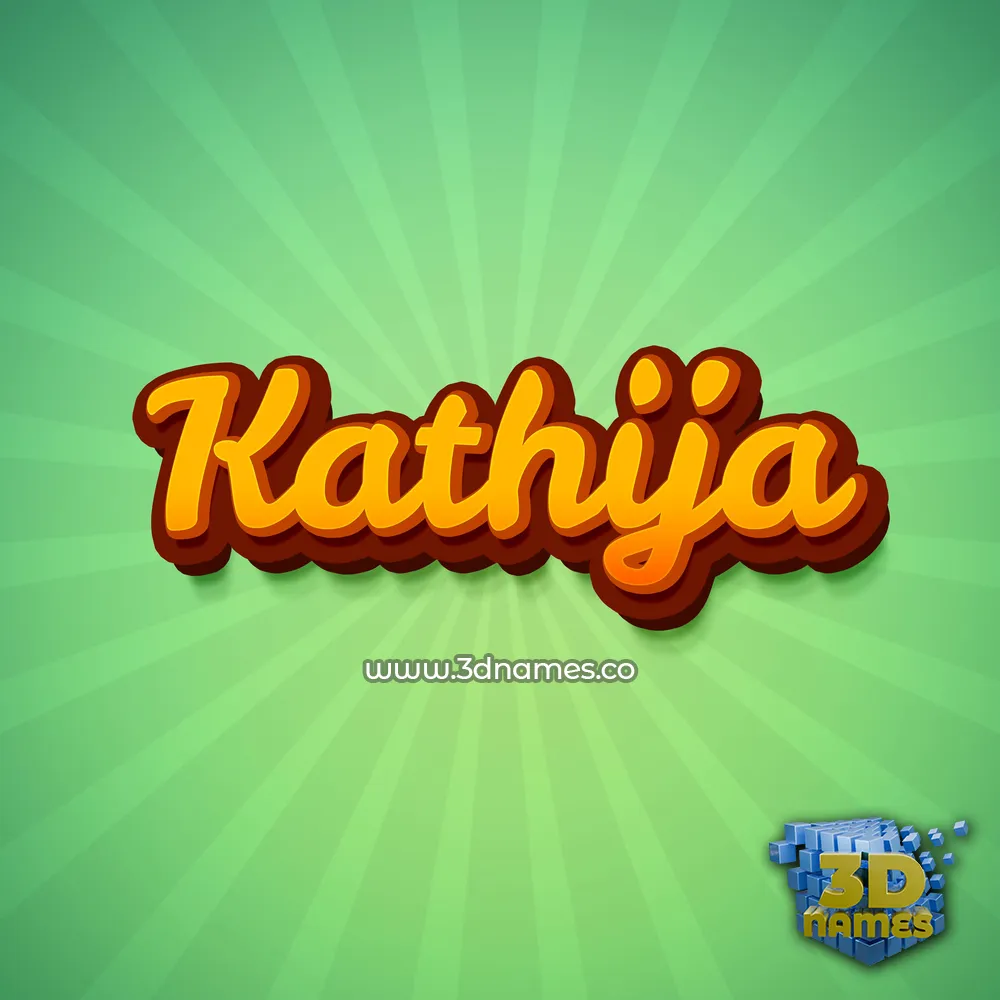 kathija in Green Rays style - 3D name wallpaper