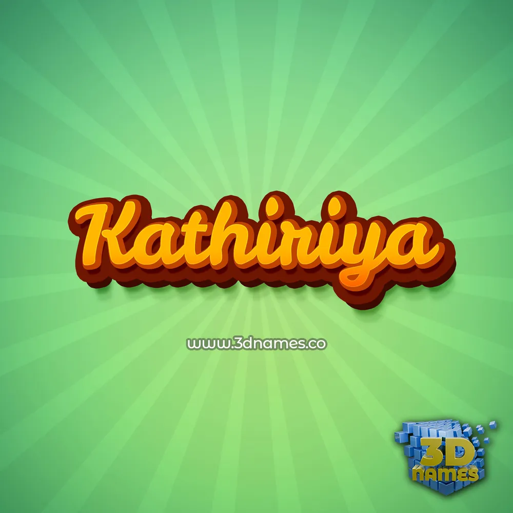 kathiriya in Green Rays style - 3D name wallpaper
