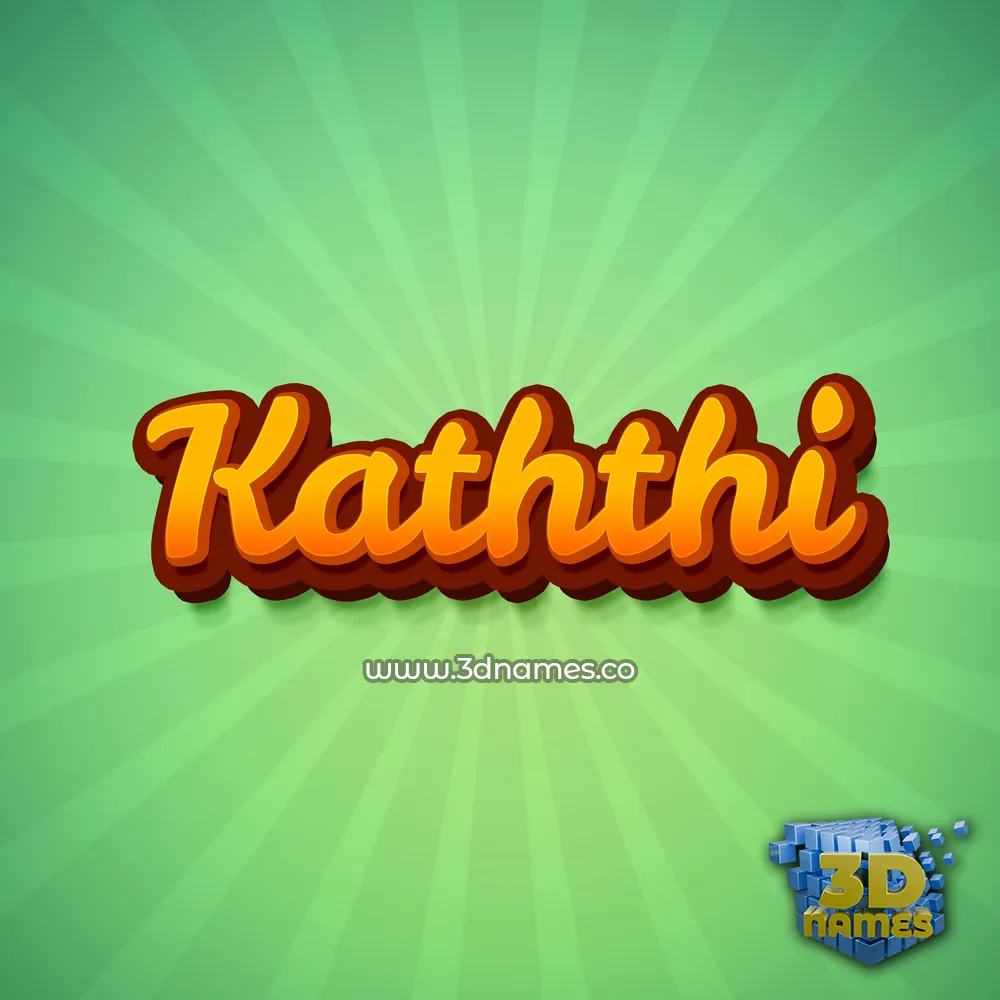 kaththi in Green Rays style - 3D name wallpaper