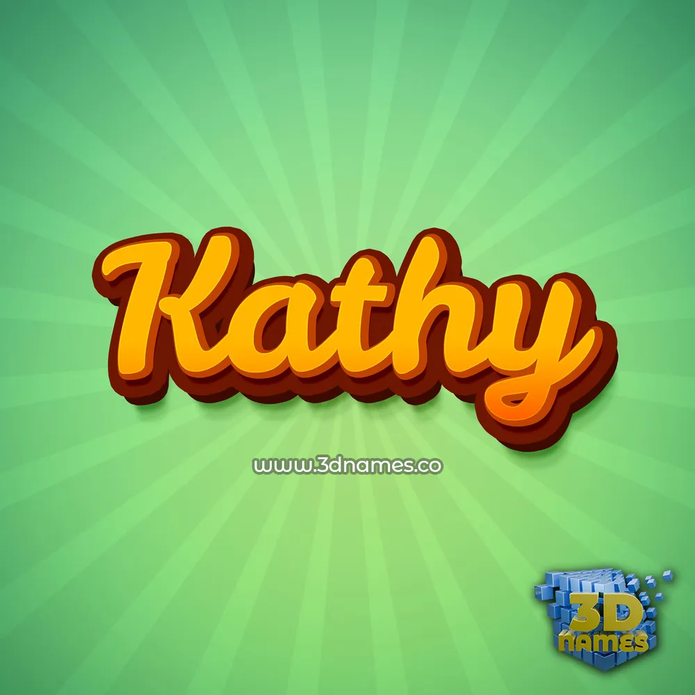 kathy in Green Rays style - 3D name wallpaper
