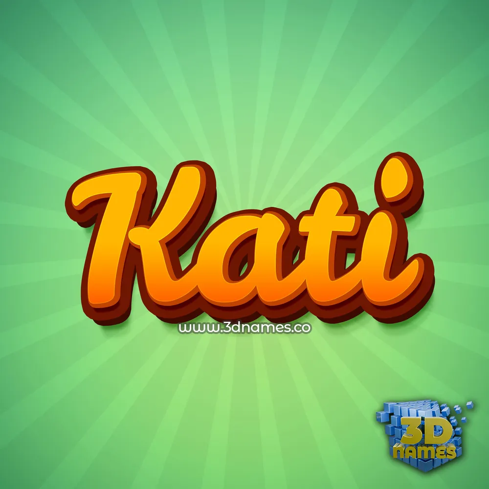 kati in Green Rays style - 3D name wallpaper