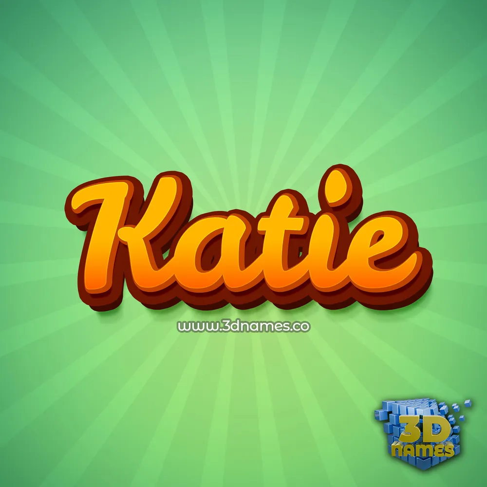 katie in Green Rays style - 3D name wallpaper
