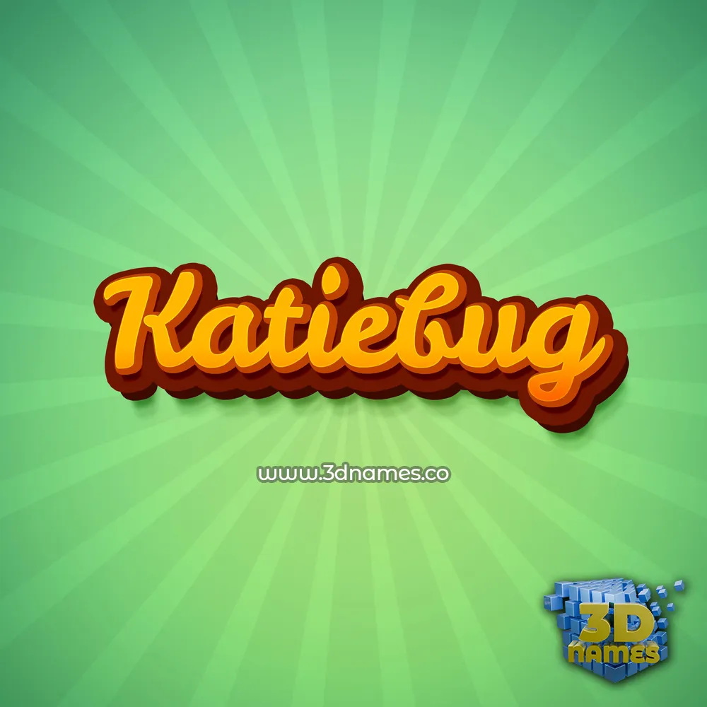 katiebug in Green Rays style - 3D name wallpaper