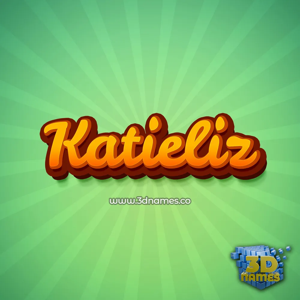 katieliz in Green Rays style - 3D name wallpaper