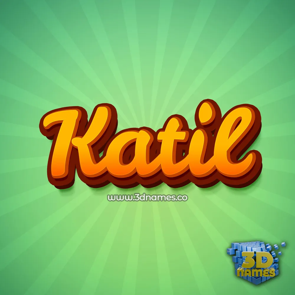 katil in Green Rays style - 3D name wallpaper