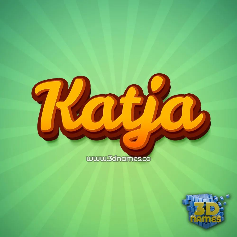 katja in Green Rays style - 3D name wallpaper