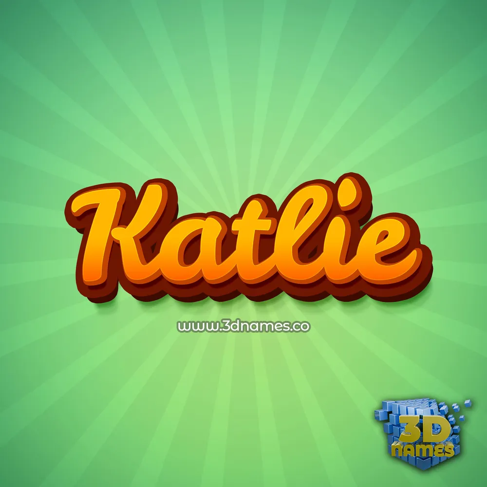 katlie in Green Rays style - 3D name wallpaper