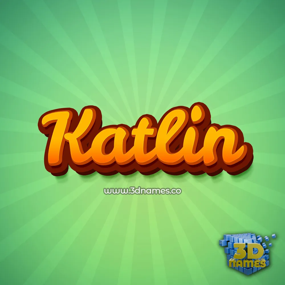 katlin in Green Rays style - 3D name wallpaper