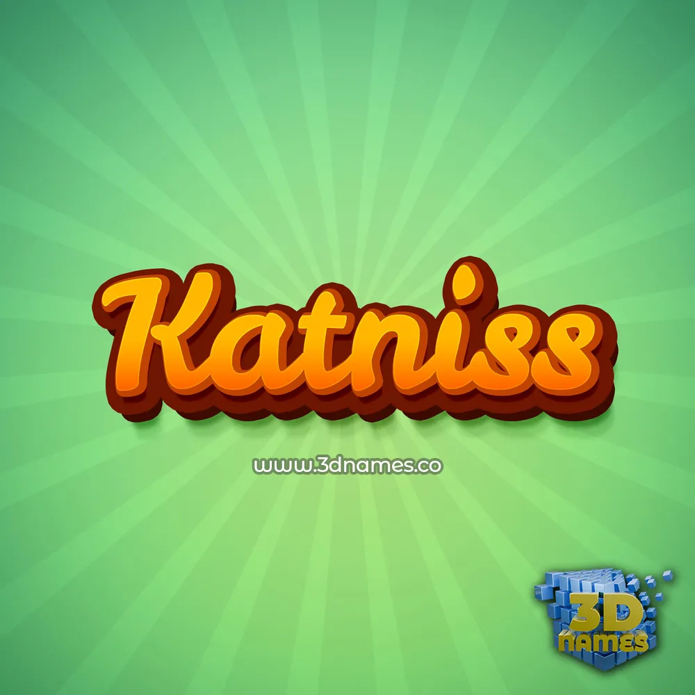 katniss in Green Rays style - 3D name wallpaper