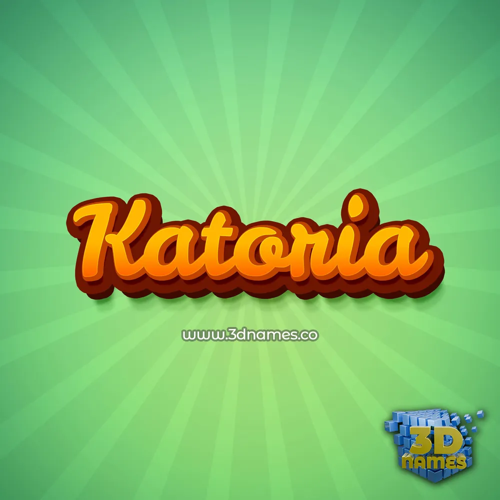 katoria in Green Rays style - 3D name wallpaper