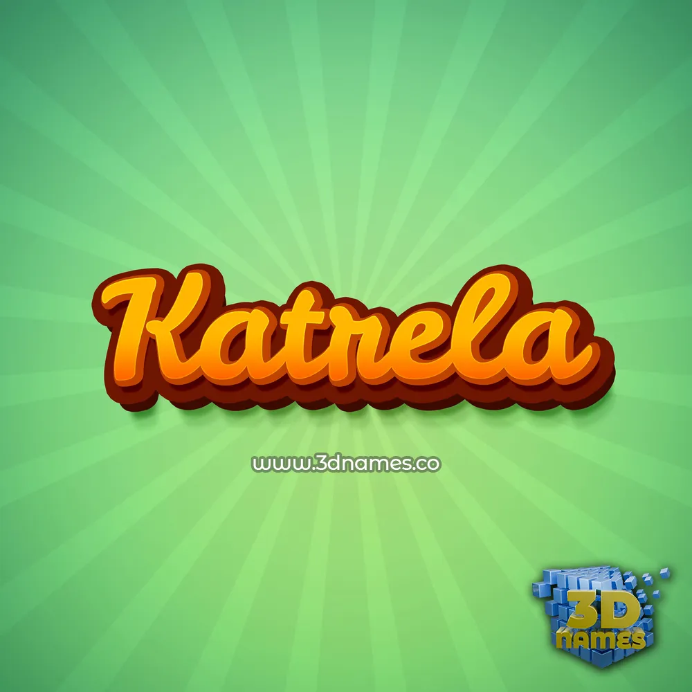 katrela in Green Rays style - 3D name wallpaper