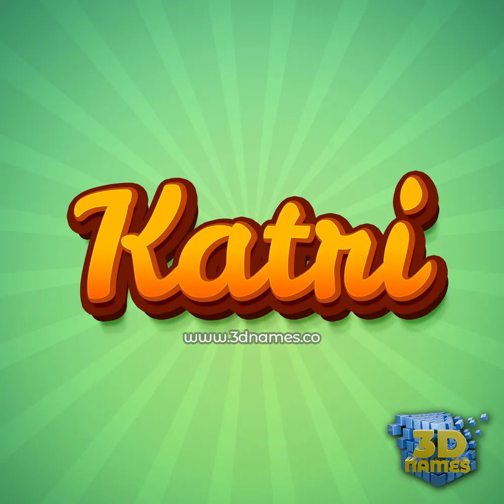 katri in Green Rays style - 3D name wallpaper