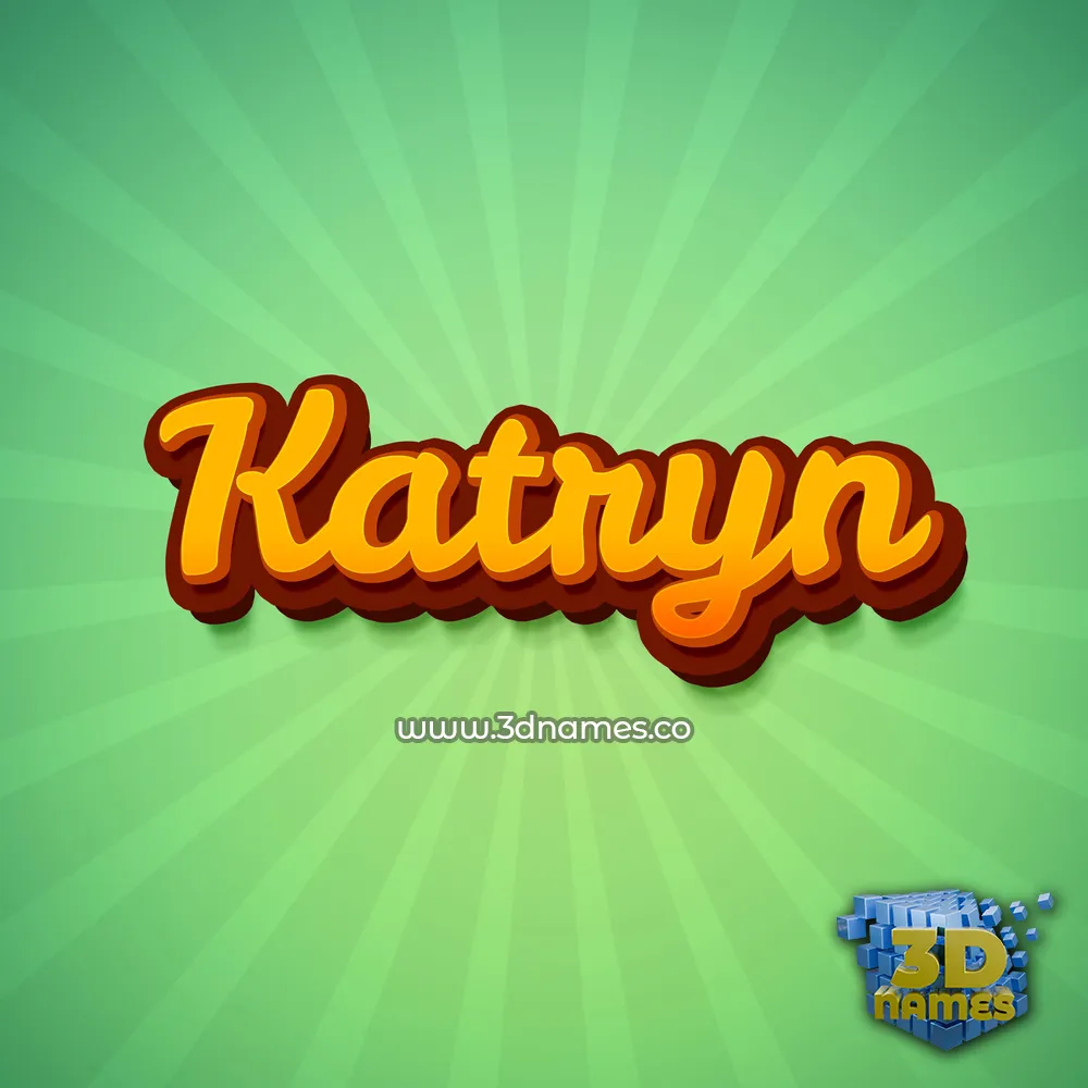 katryn in Green Rays style - 3D name wallpaper
