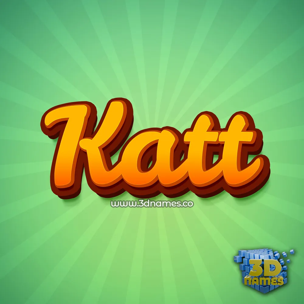 katt in Green Rays style - 3D name wallpaper