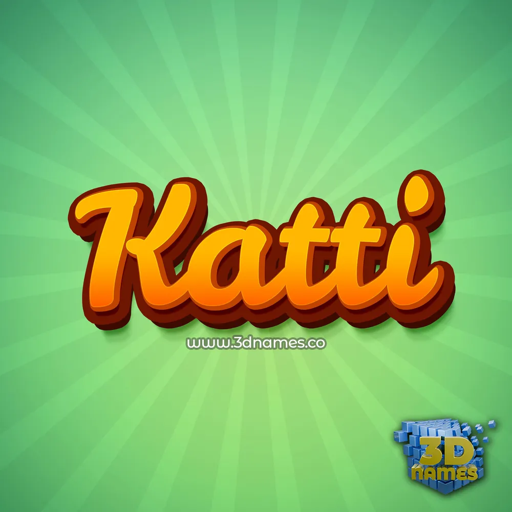 katti in Green Rays style - 3D name wallpaper