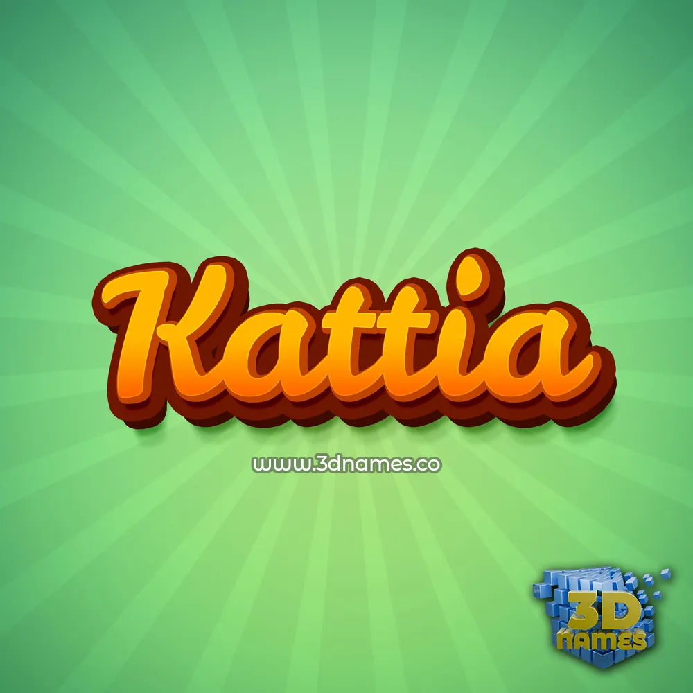 kattia in Green Rays style - 3D name wallpaper