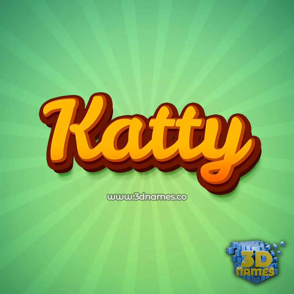 katty in Green Rays style - 3D name wallpaper