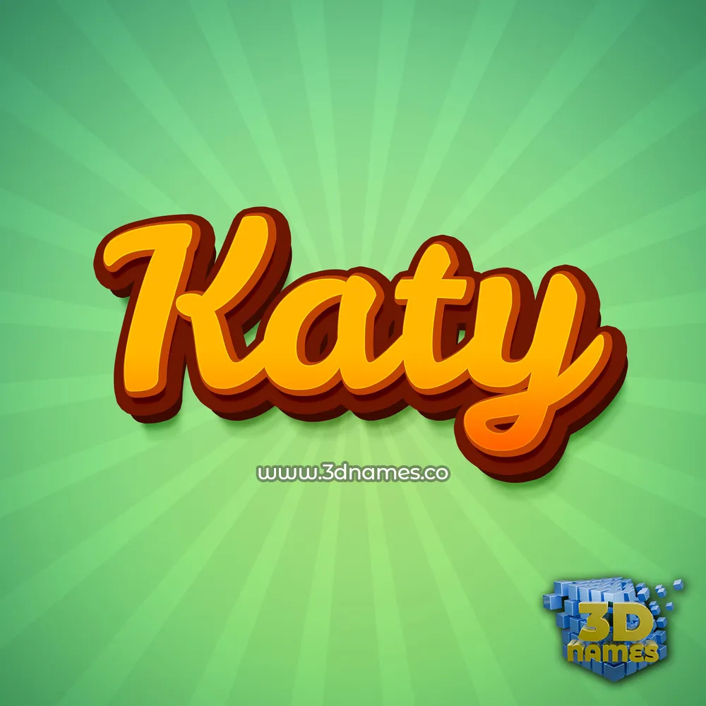 katy in Green Rays style - 3D name wallpaper