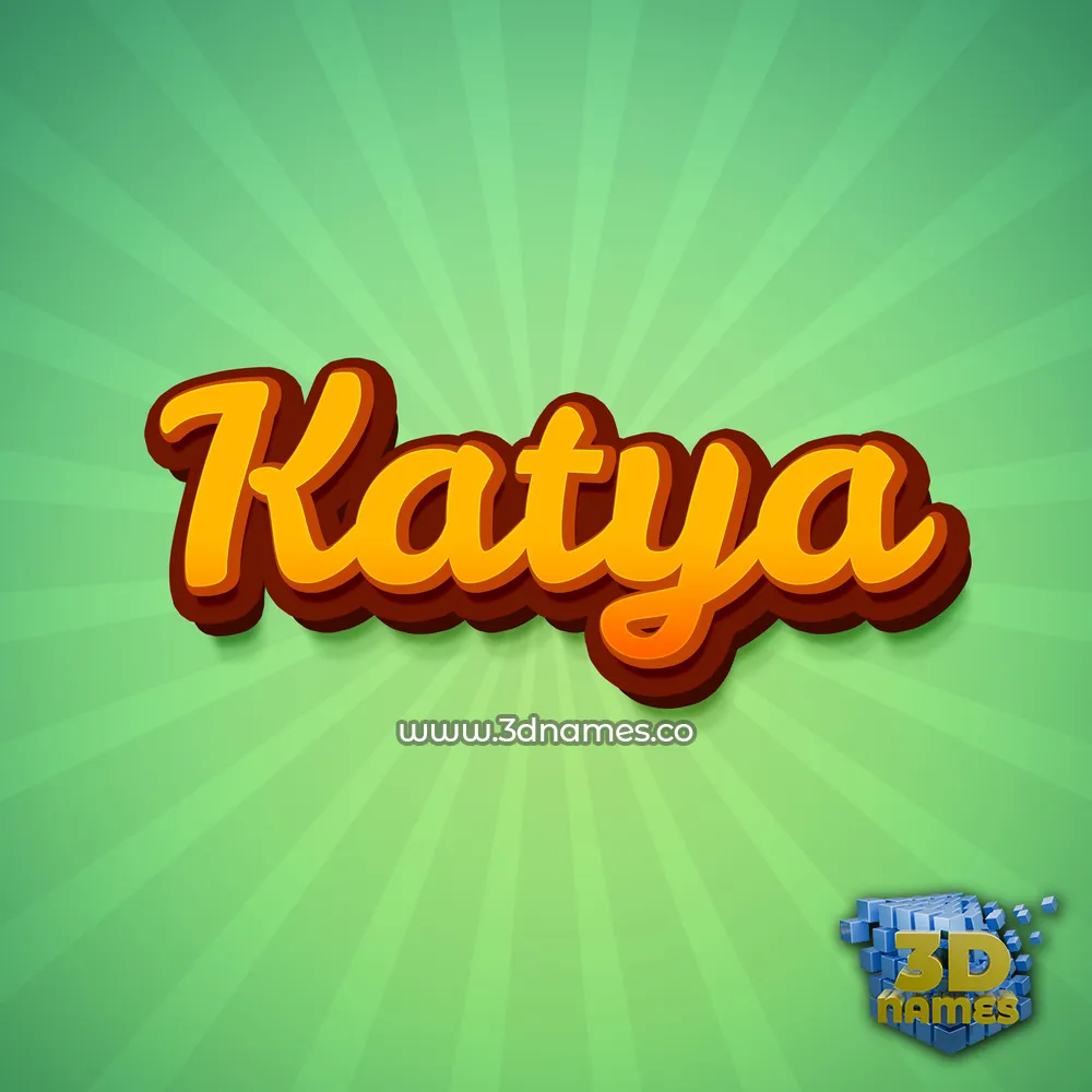 katya in Green Rays style - 3D name wallpaper