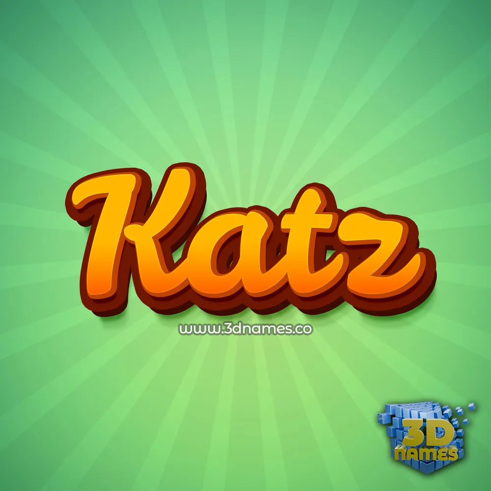 katz in Green Rays style - 3D name wallpaper