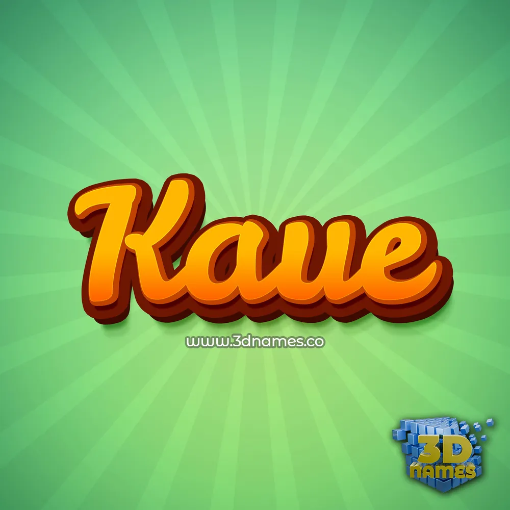 kaue in Green Rays style - 3D name wallpaper