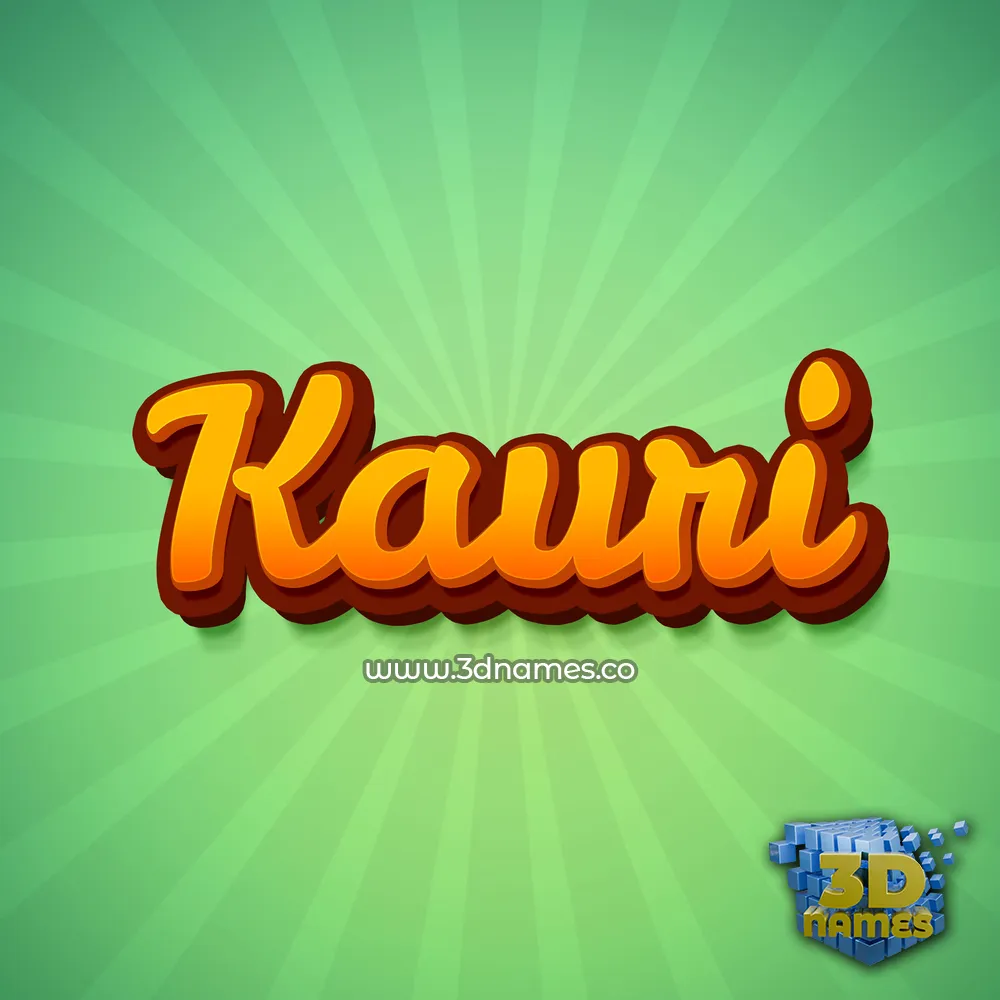 kauri in Green Rays style - 3D name wallpaper