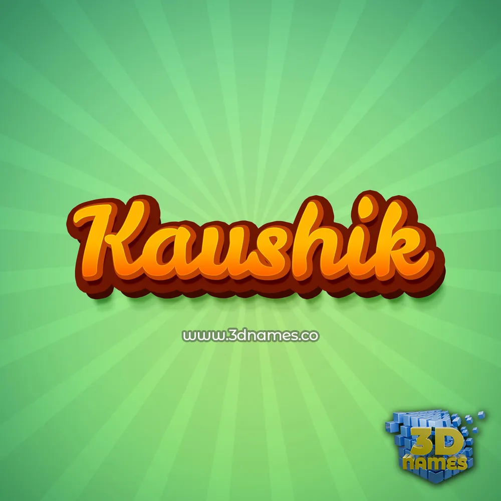 kaushik in Green Rays style - 3D name wallpaper