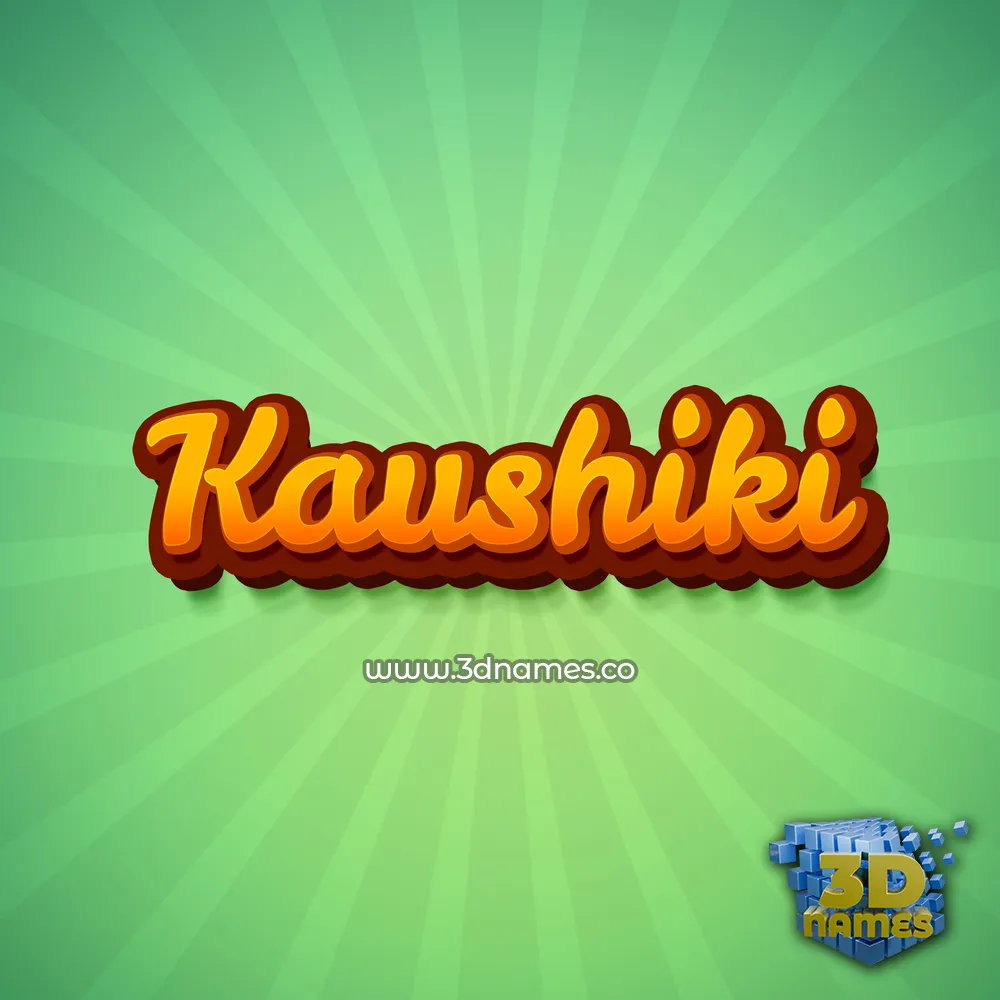 kaushiki in Green Rays style - 3D name wallpaper