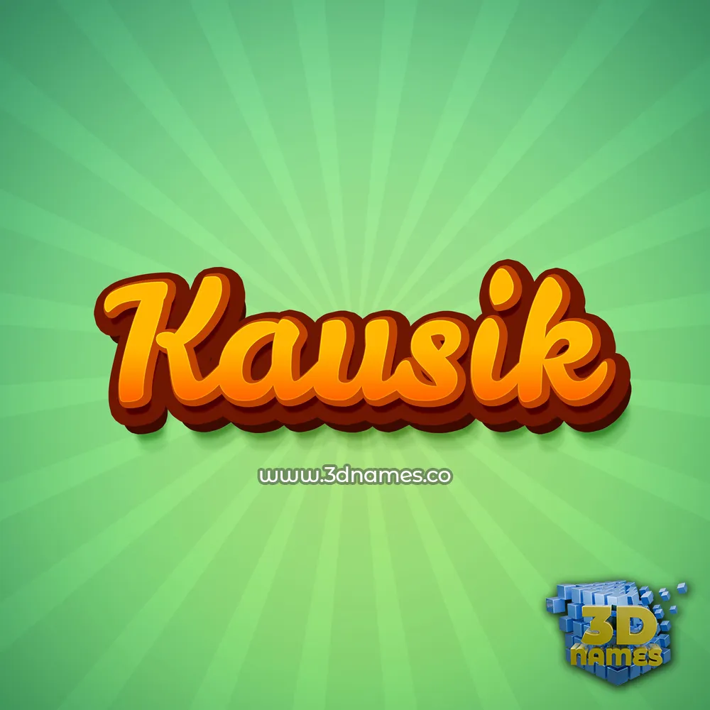 kausik in Green Rays style - 3D name wallpaper