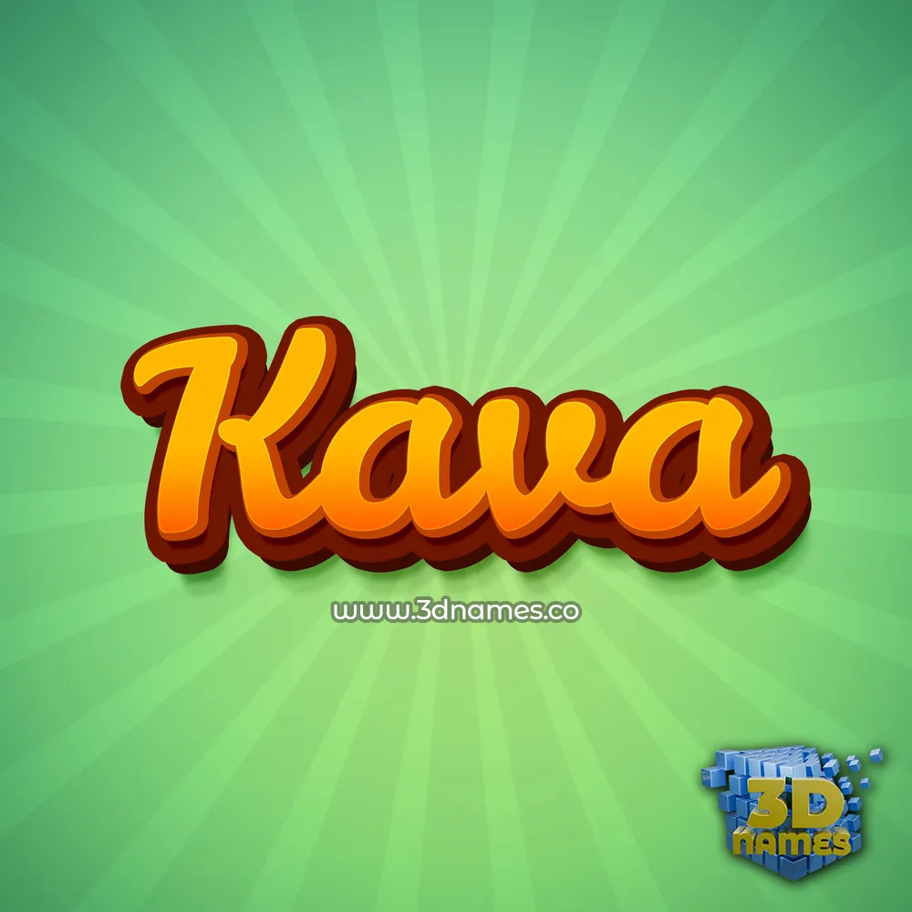 kava in Green Rays style - 3D name wallpaper